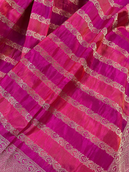 PINK SILK PURE HANDLOOM BANARASI DUPATTA