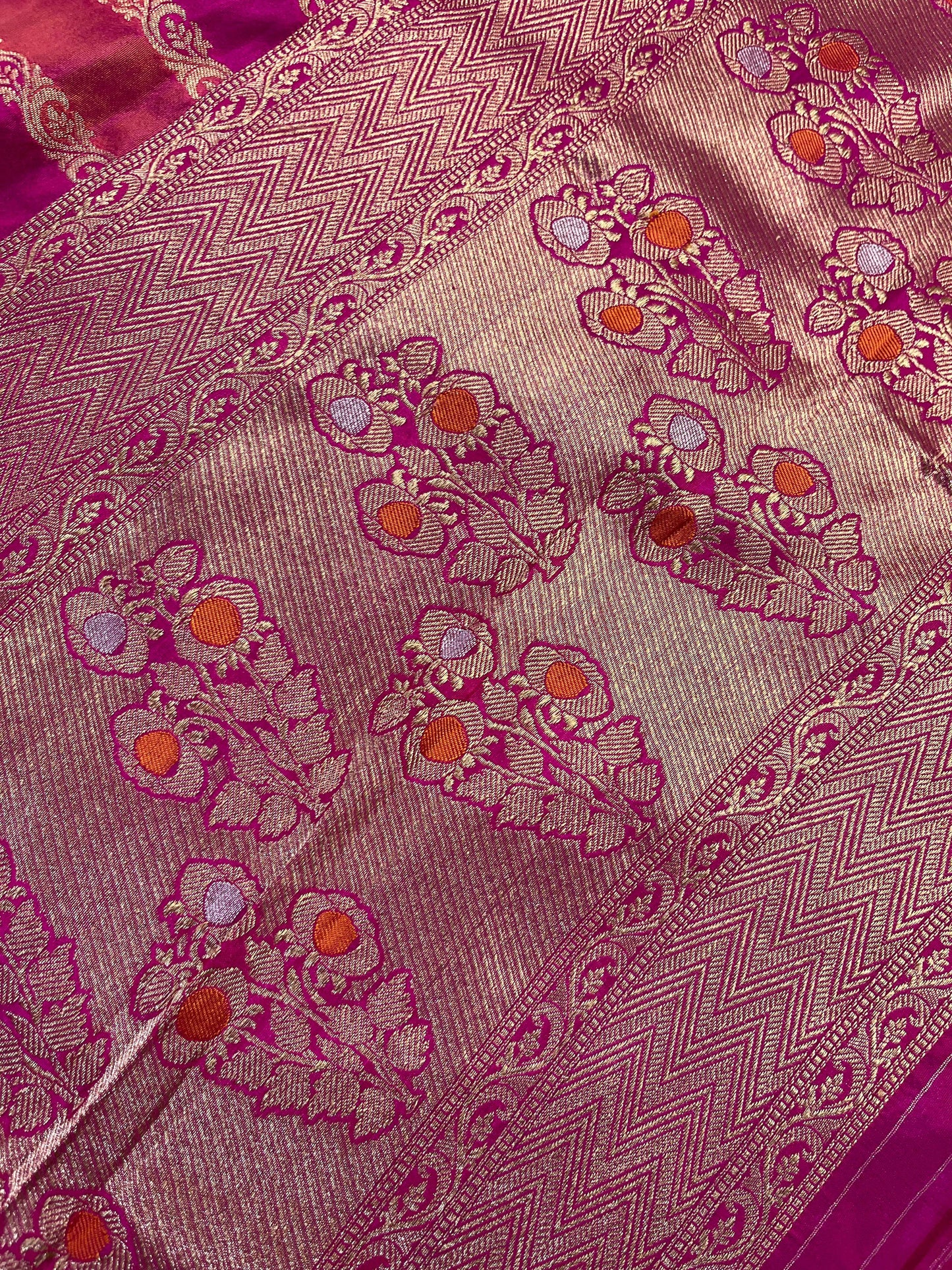PINK SILK PURE HANDLOOM BANARASI DUPATTA