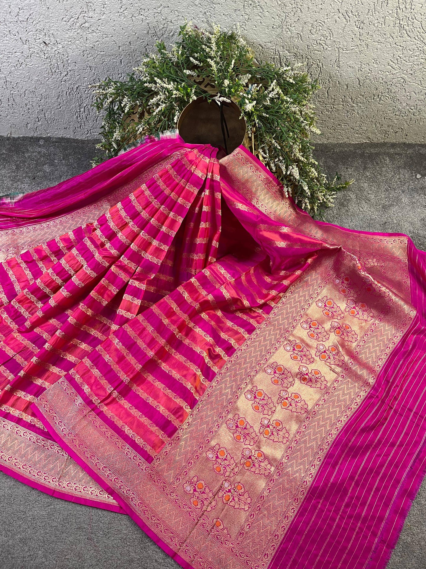 PINK SILK PURE HANDLOOM BANARASI DUPATTA