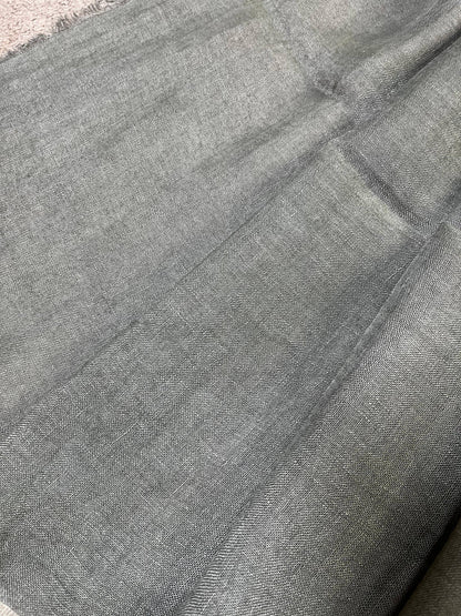 DARK GREY PURE HANDLOOM LINEN SAREE