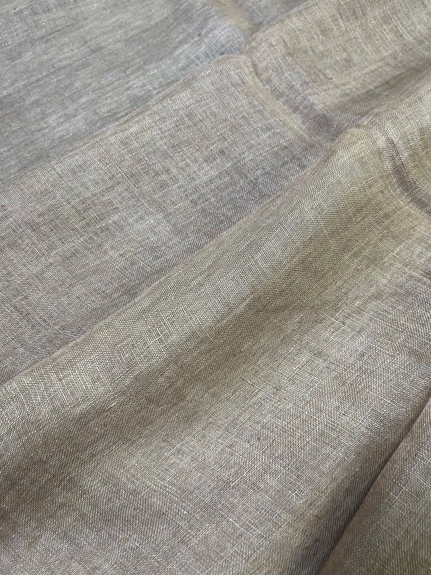 KHAKEE PURE HANDLOOM LINEN SAREE