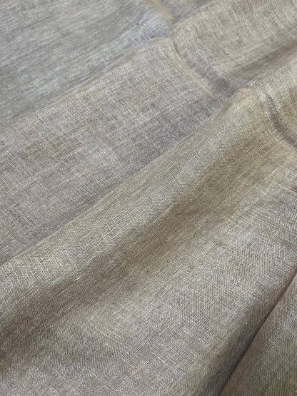 KHAKEE PURE HANDLOOM LINEN SAREE