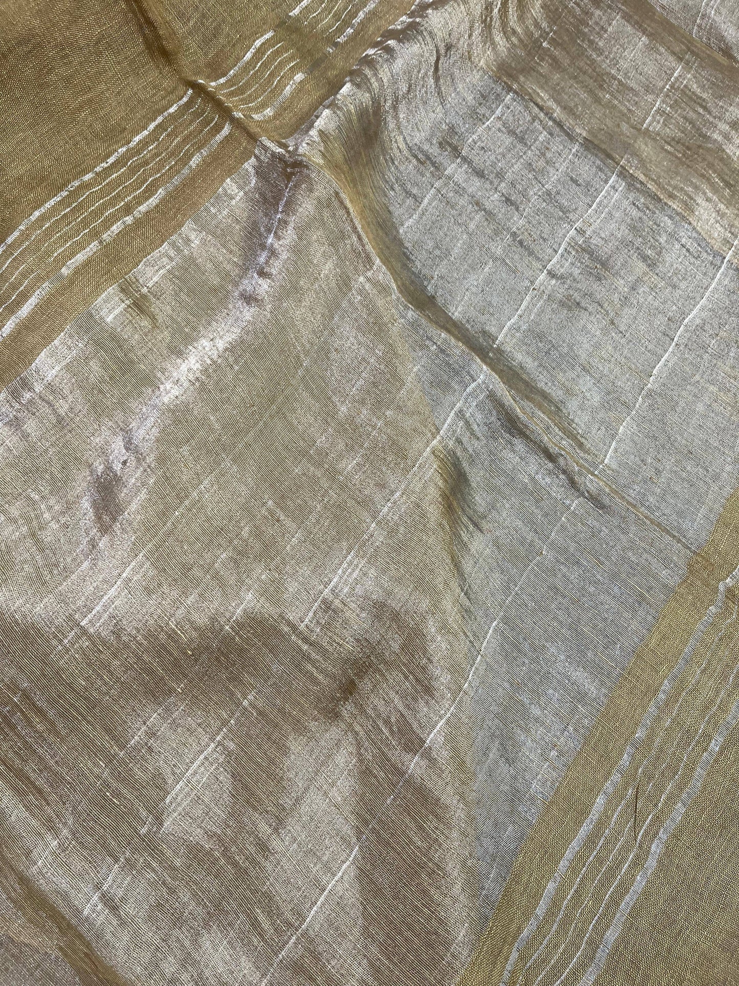 KHAKEE PURE HANDLOOM LINEN SAREE