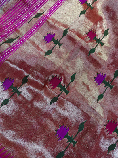PINK SILK PURE HANDLOOM PAITHANI SAREE