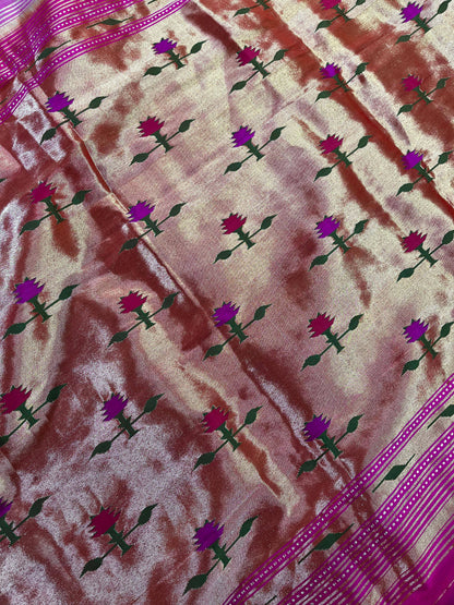 PINK SILK PURE HANDLOOM PAITHANI SAREE