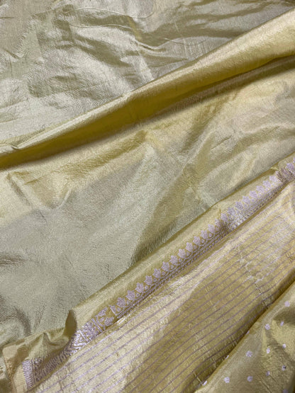 LEMON YELLOW SILK PURE HANDLOOM BANARASI SAREE