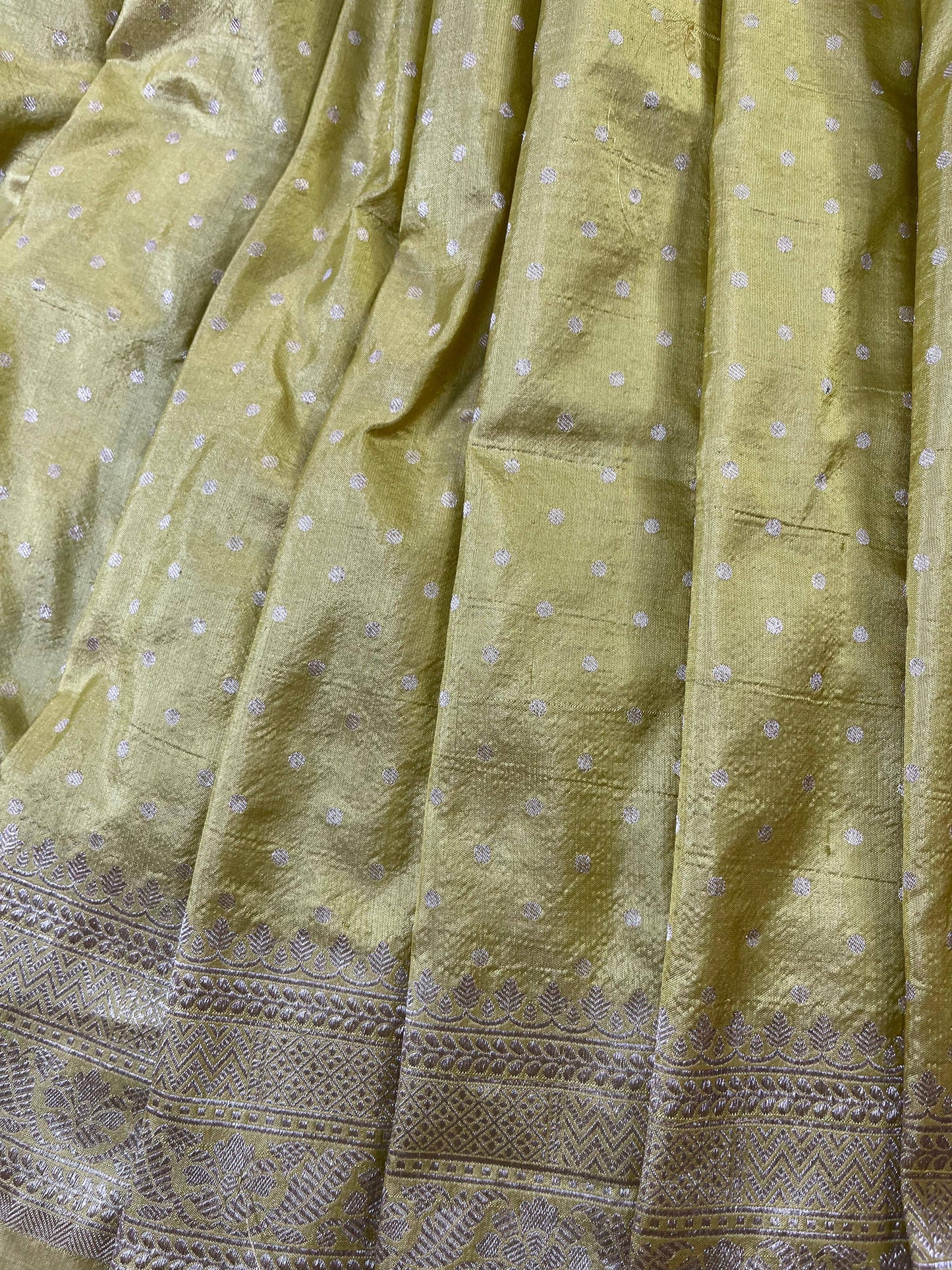 LEMON YELLOW SILK PURE HANDLOOM BANARASI SAREE