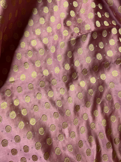 DARK MAUVE MUSHROO SILK PURE HANDLOOM BANARASI SAREE