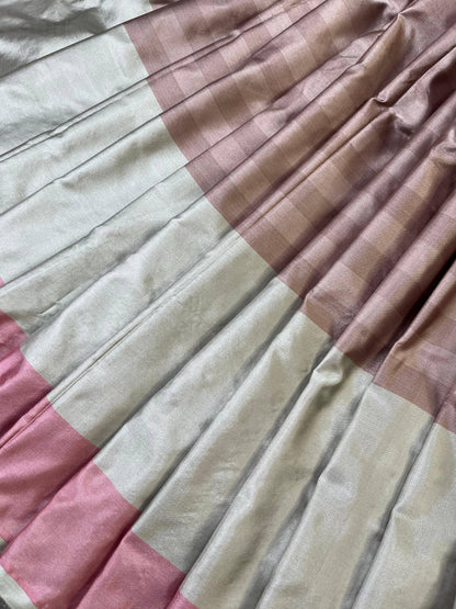 DARK MAUVE MUSHROO SILK PURE HANDLOOM BANARASI SAREE