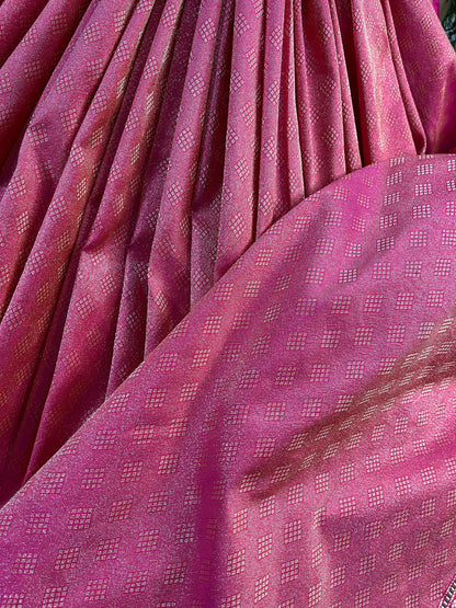 PINK TISSUE SILK PURE HANDLOOM BANARASI SAREE