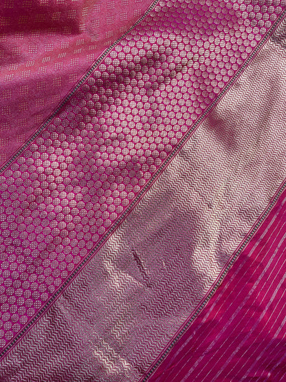 PINK TISSUE SILK PURE HANDLOOM BANARASI SAREE