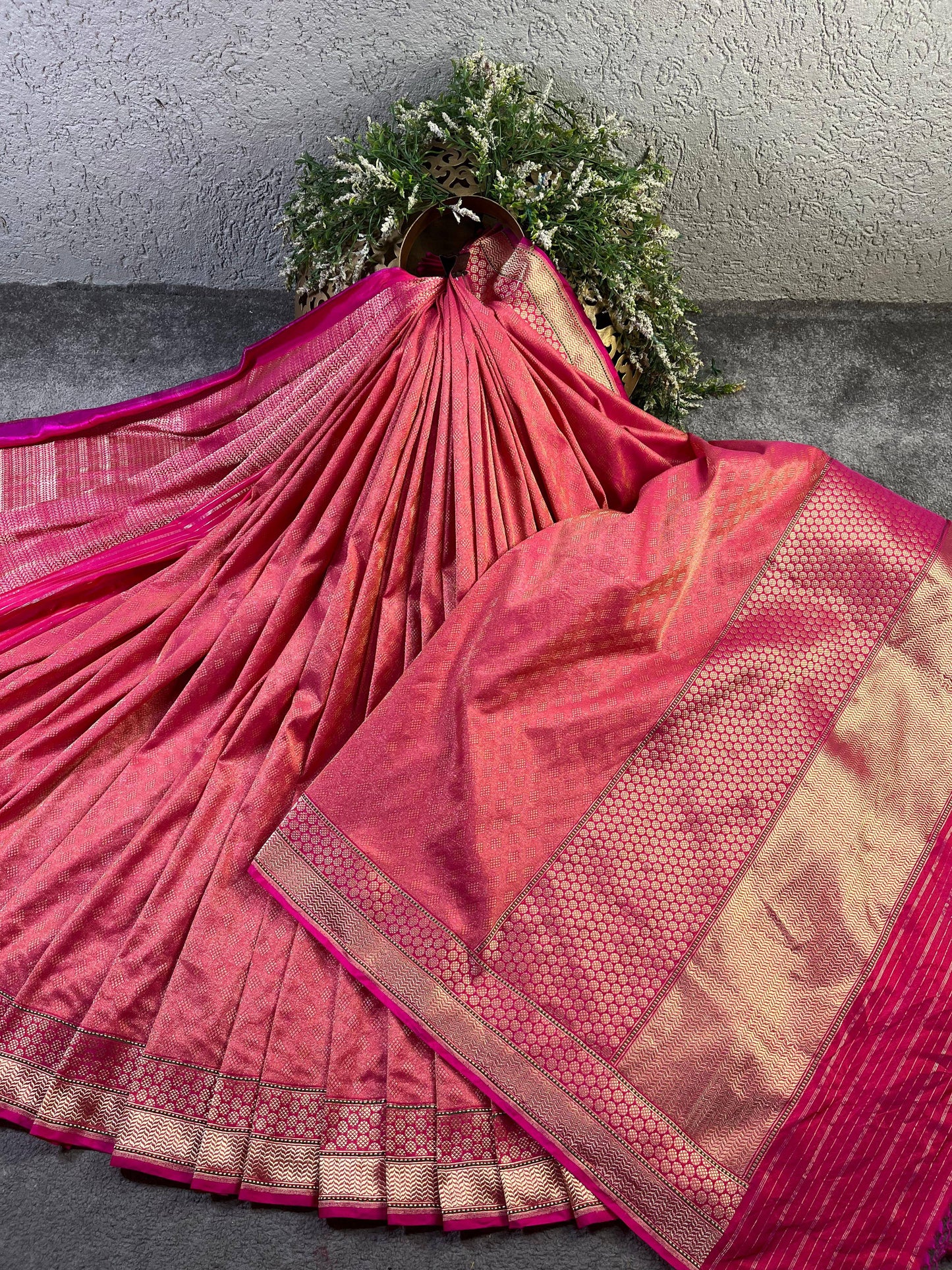 PINK TISSUE SILK PURE HANDLOOM BANARASI SAREE