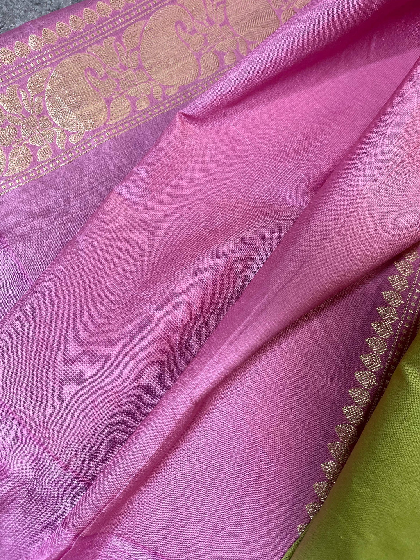 PISTA GREEN COTTON PURE HANDLOOM BANARASI SAREE