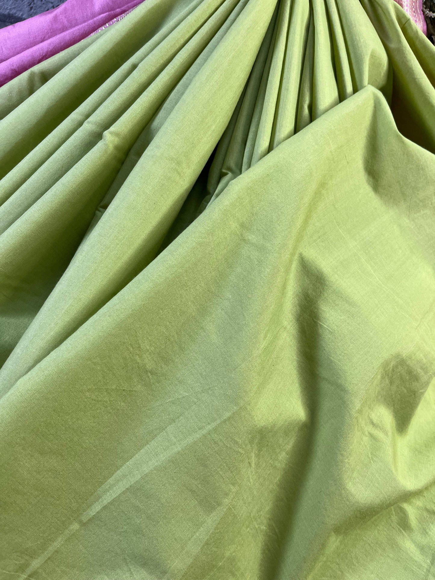 PISTA GREEN COTTON PURE HANDLOOM BANARASI SAREE