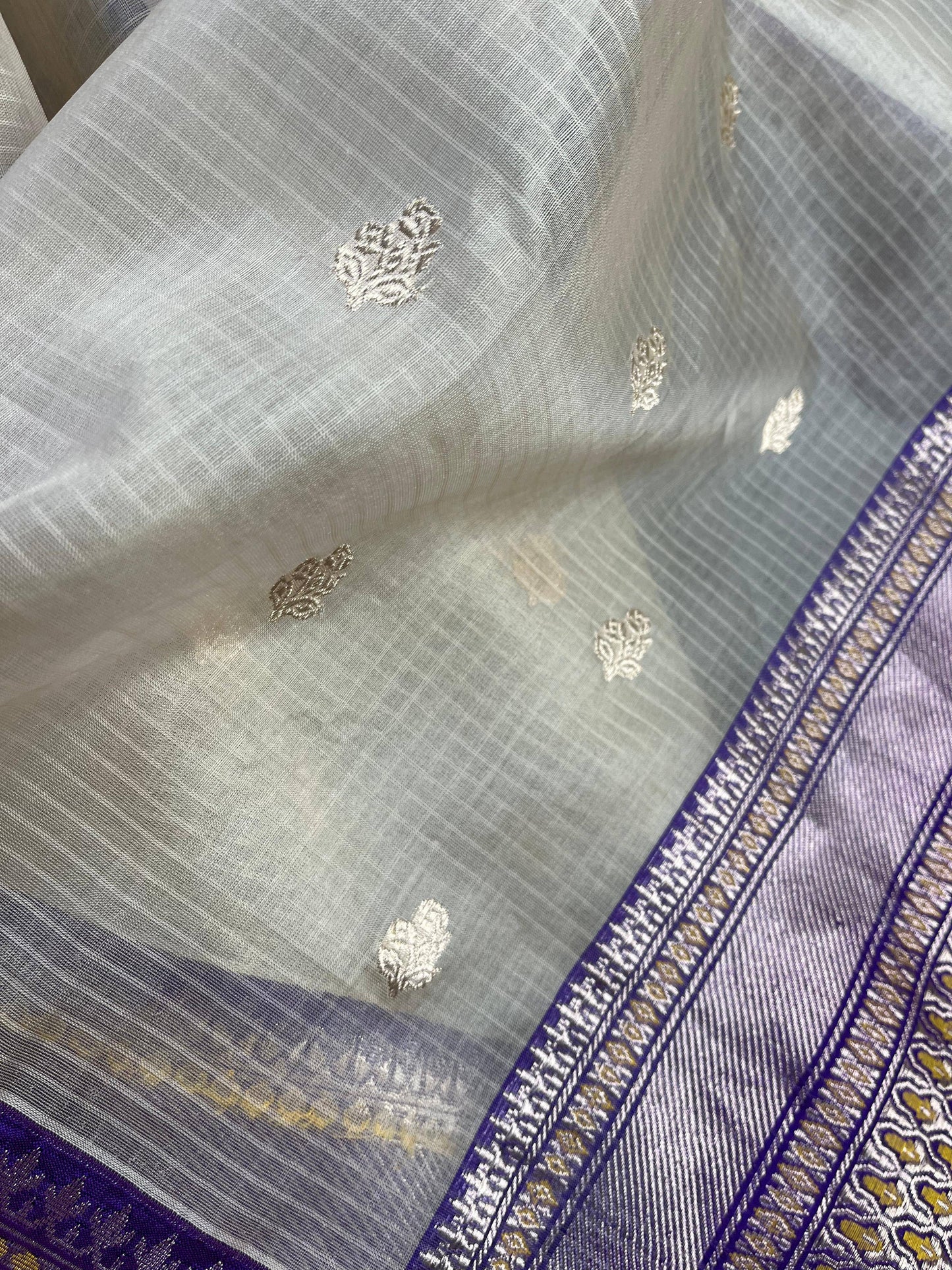 IVORY KORA PURE HANDLOOM BANARASI SAREE