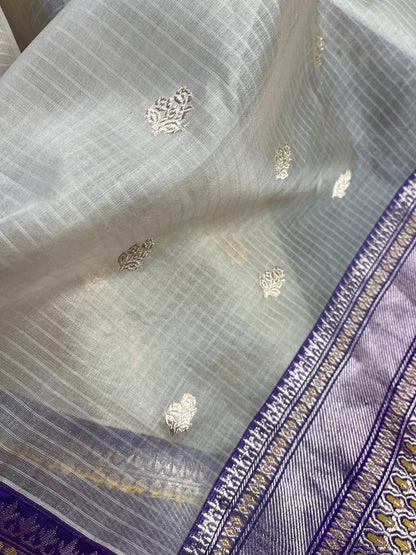 IVORY KORA PURE HANDLOOM BANARASI SAREE