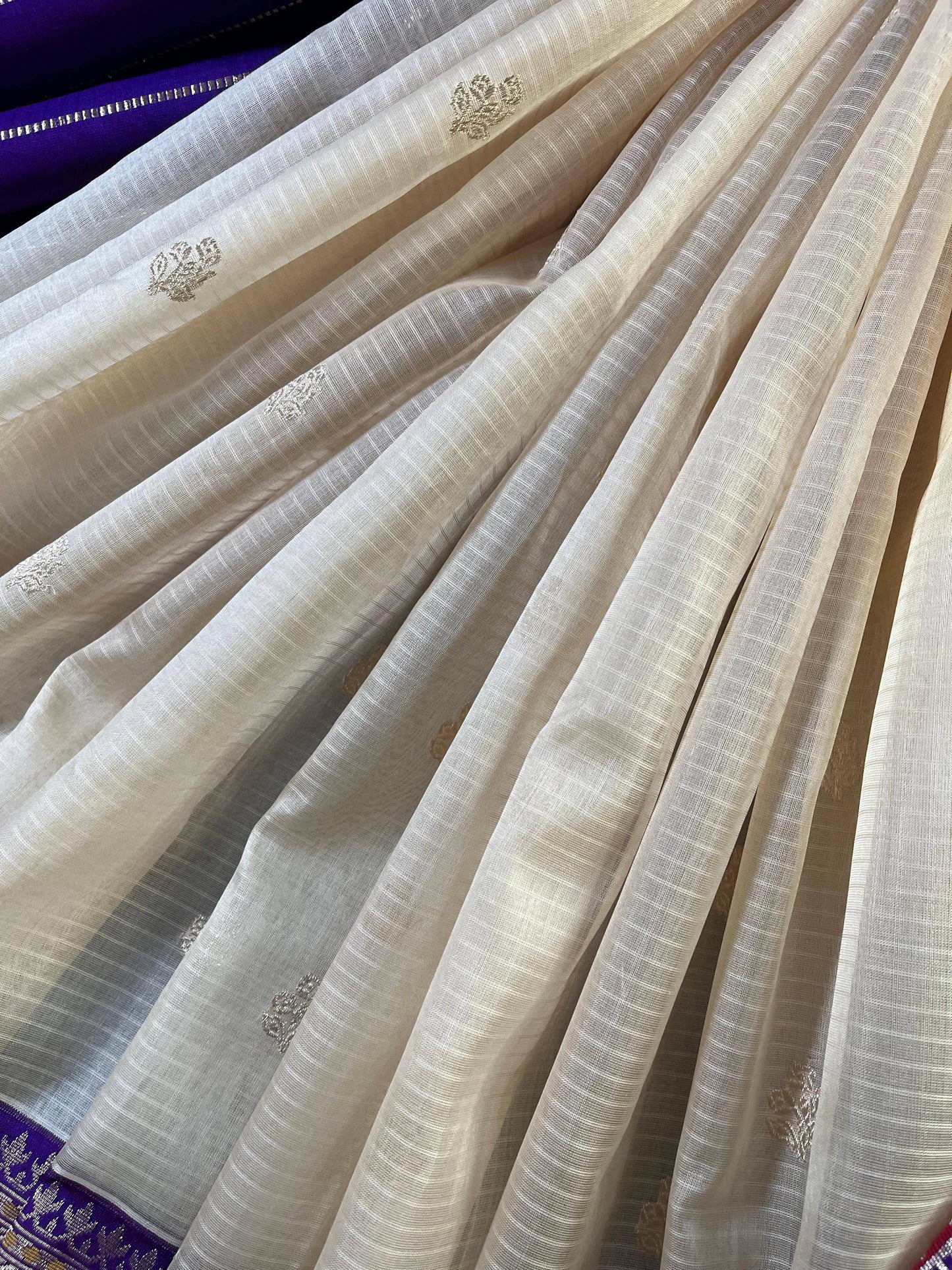 IVORY KORA PURE HANDLOOM BANARASI SAREE
