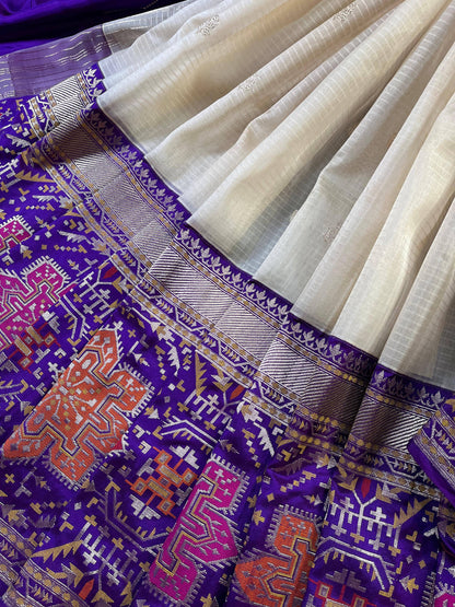 IVORY KORA PURE HANDLOOM BANARASI SAREE