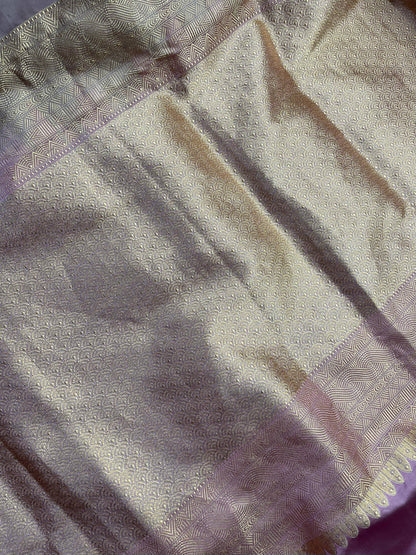 DARK MAUVE MUSHROO SILK PURE HANDLOOM BANARASI SAREE