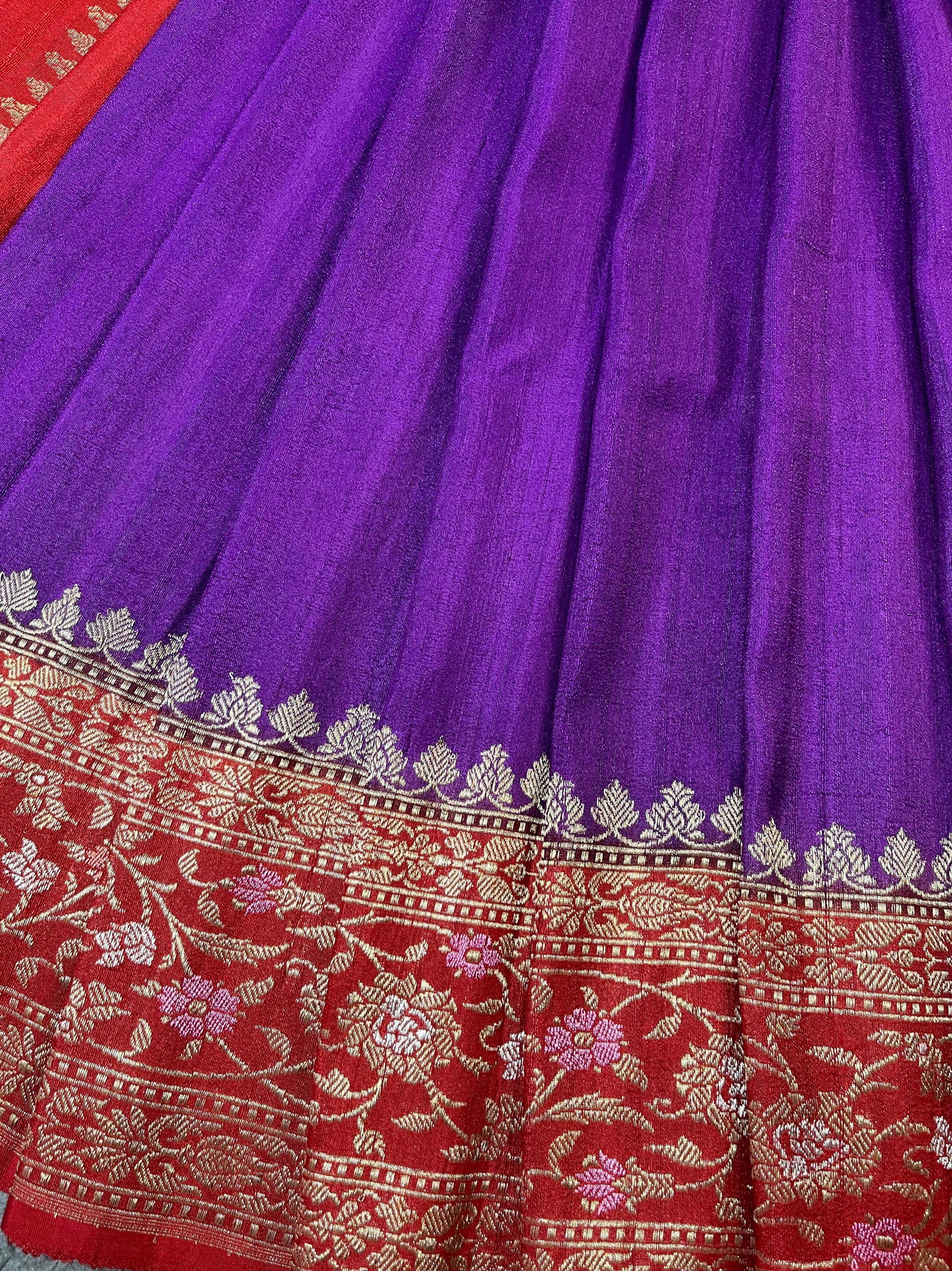 PURPLE TUSSAR PURE HANDLOOM BANARASI SAREE