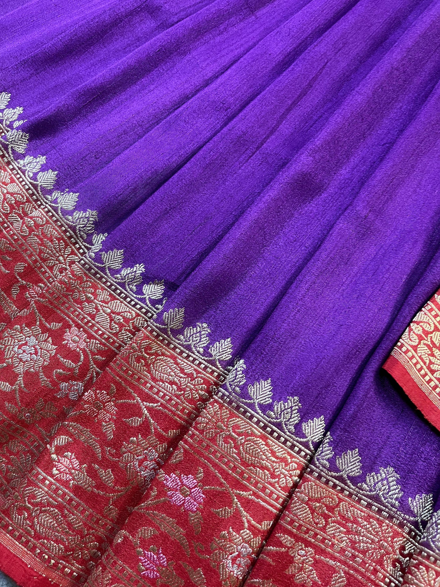 PURPLE TUSSAR PURE HANDLOOM BANARASI SAREE