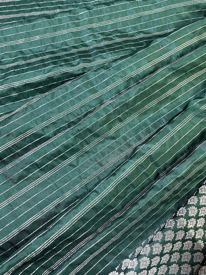 GREEN CHINIYA SILK PURE HANDLOOM BANARASI SAREE