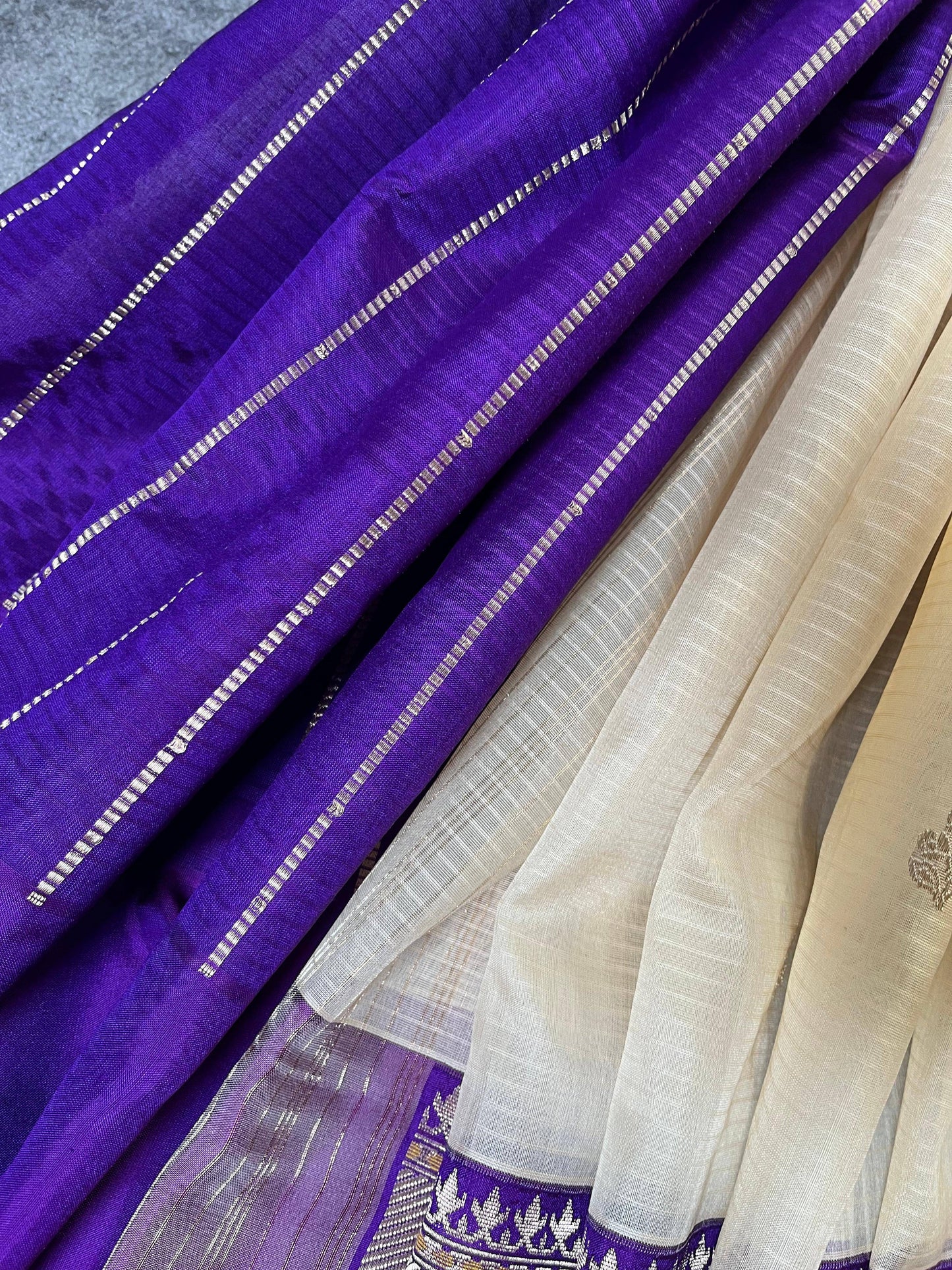 IVORY KORA PURE HANDLOOM BANARASI SAREE