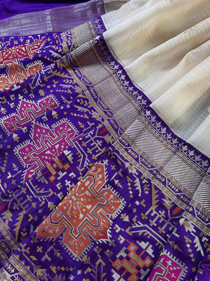 IVORY KORA PURE HANDLOOM BANARASI SAREE