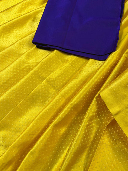 YELLOW MUSHROO SILK PURE HANDLOOM BANARASI SAREE