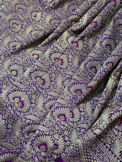 PURPLE SILK PURE HANDLOOM BANARASI SAREE