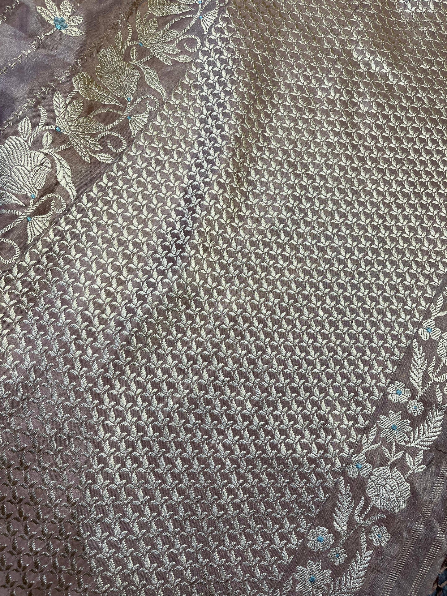 DARK BEIGE TISSUE SILK PURE HANDLOOM BANARASI SAREE