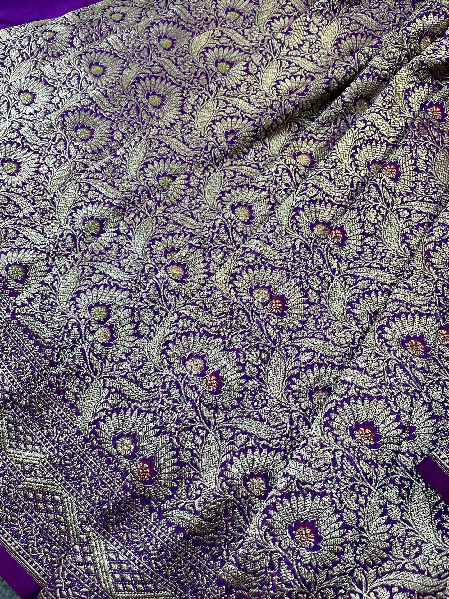 PURPLE SILK PURE HANDLOOM BANARASI SAREE