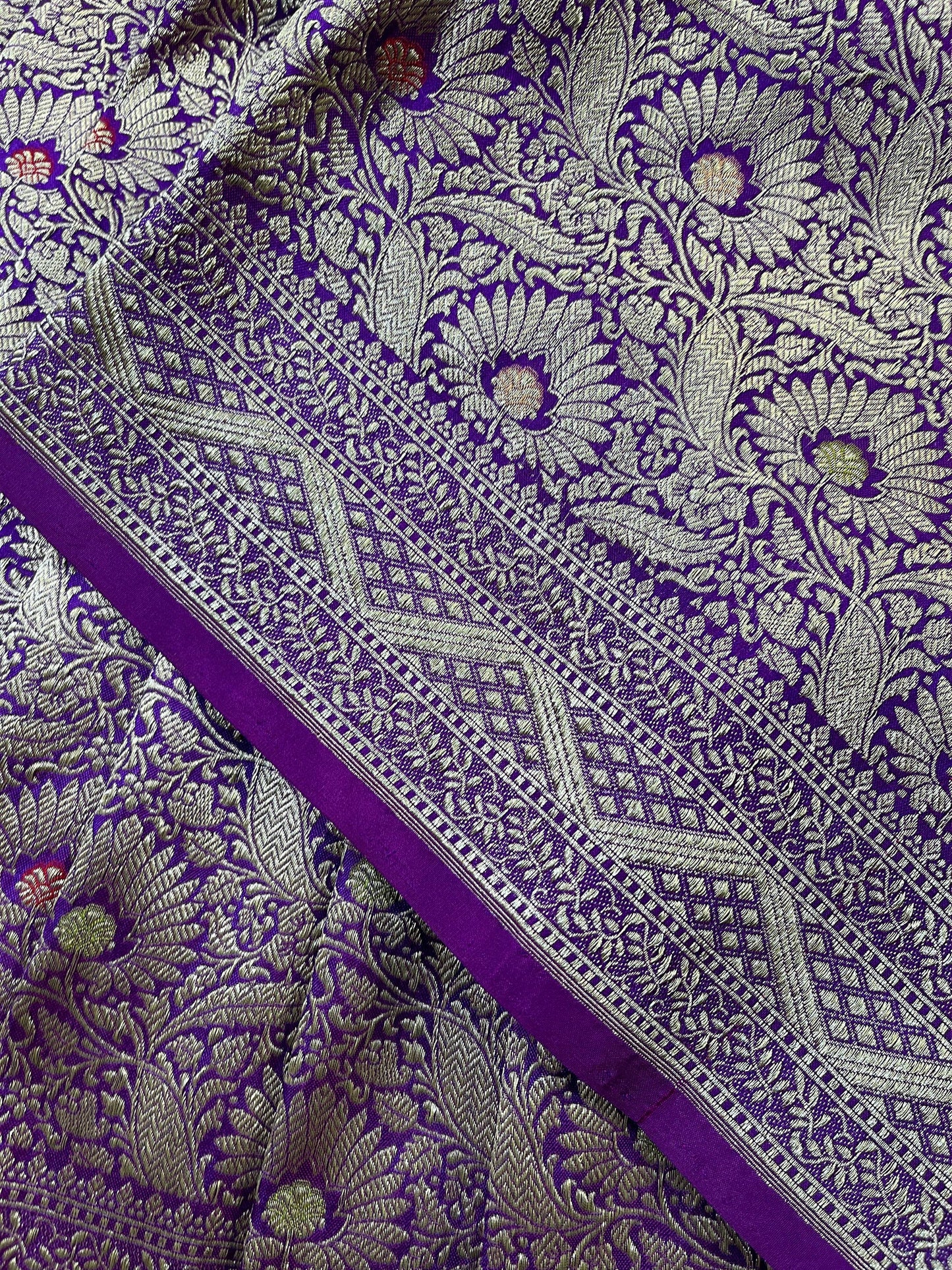 PURPLE SILK PURE HANDLOOM BANARASI SAREE