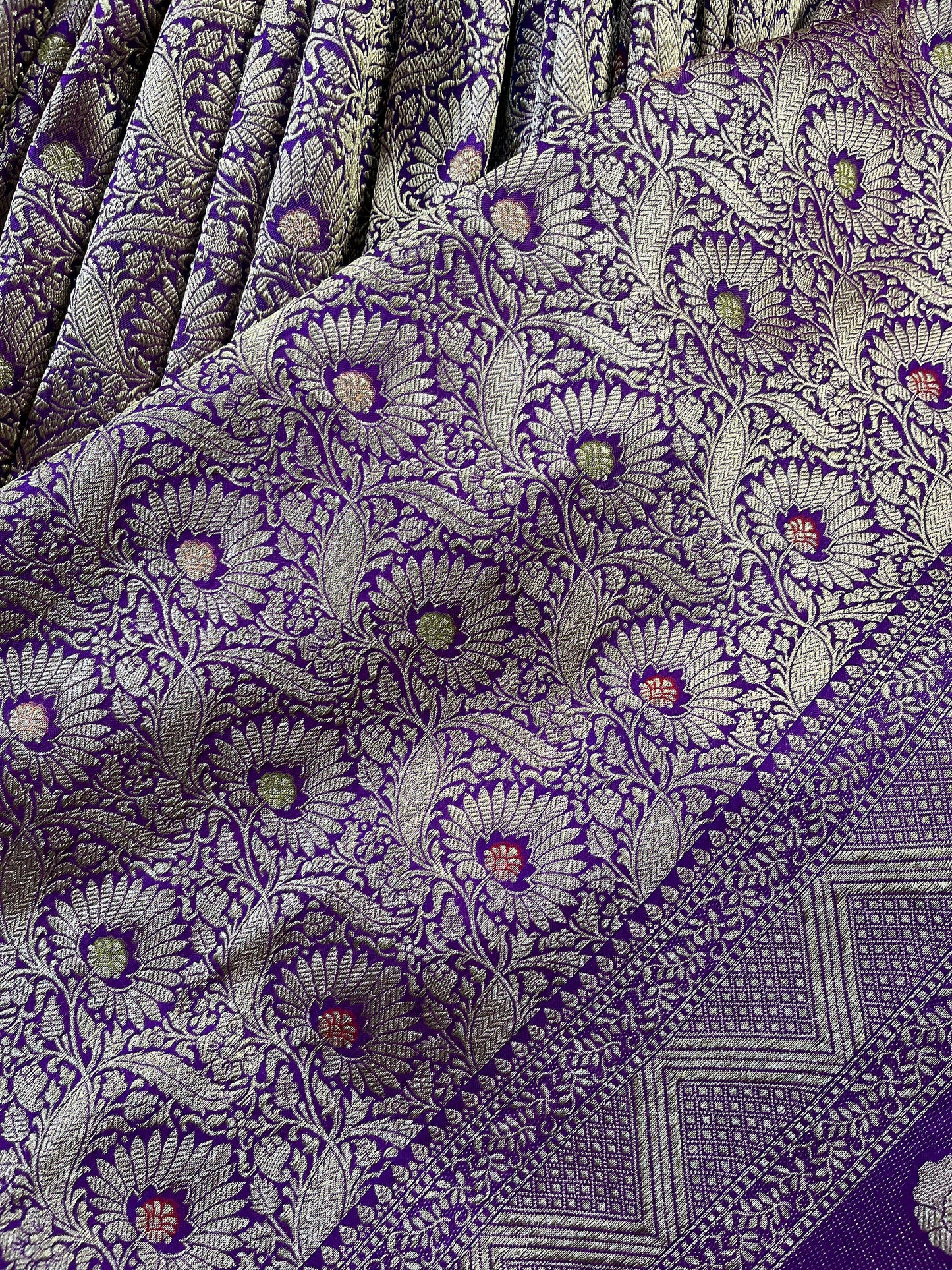 PURPLE SILK PURE HANDLOOM BANARASI SAREE