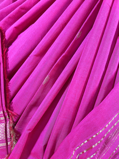PINK COTTON PURE HANDLOOM PAITHANI SAREE