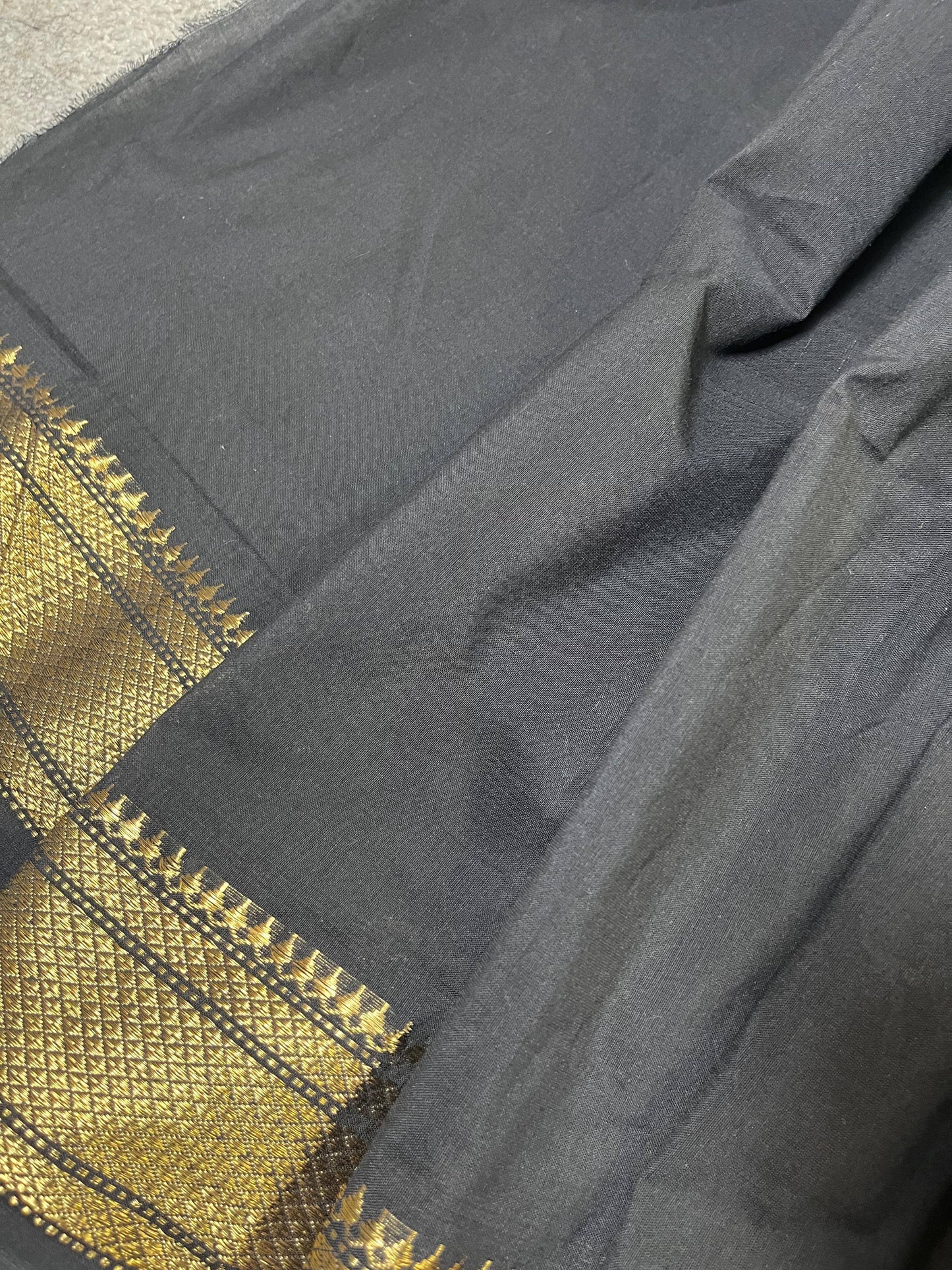 BLACK COTTON PURE HANDLOOM PAITHANI SAREE