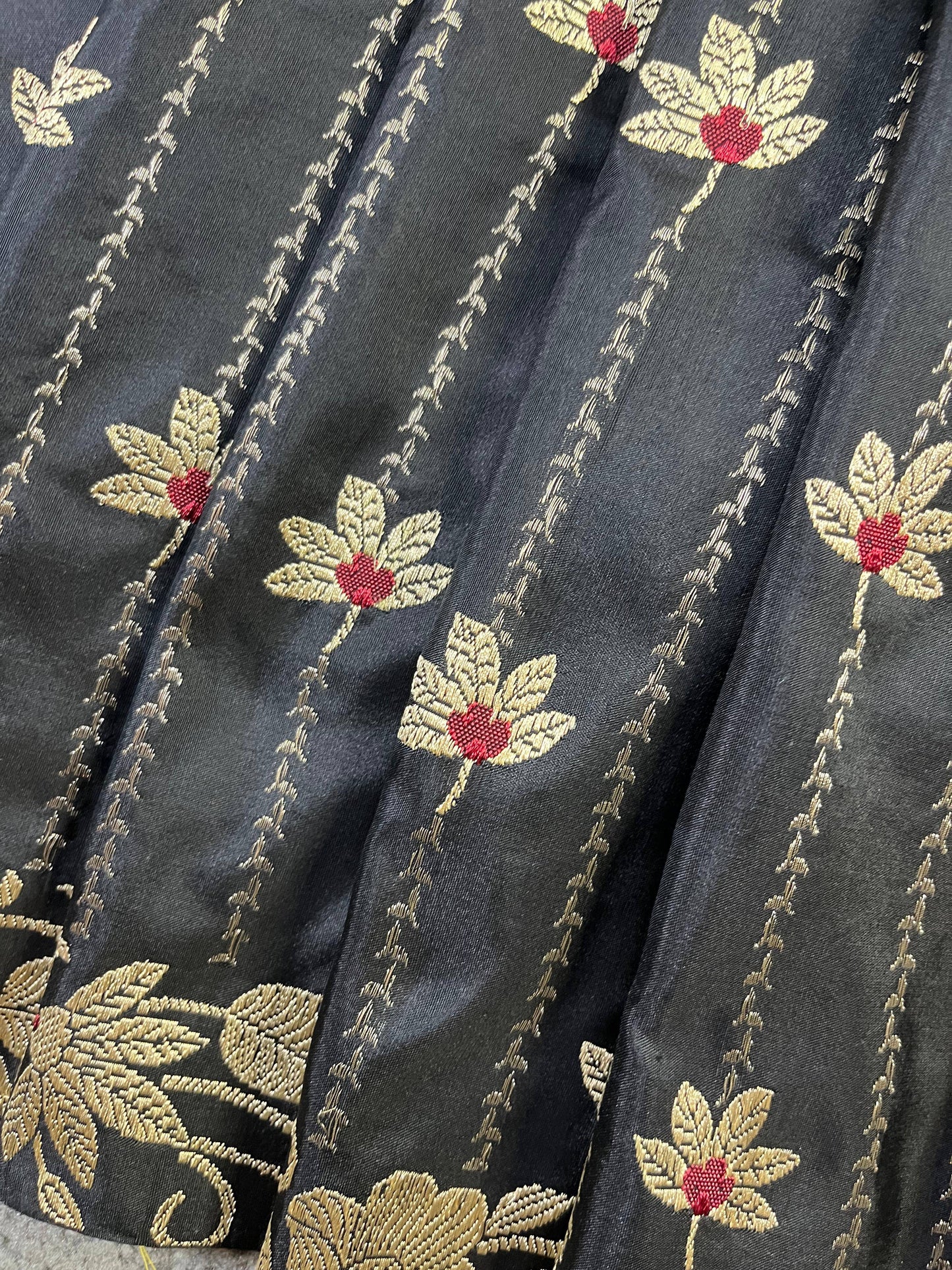 BLACK SILK PURE HANDLOOM BANARASI SAREE