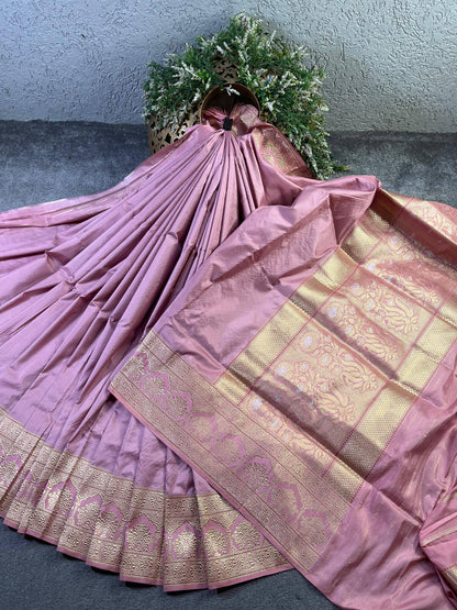 PINK SILK PURE HANDLOOM BANARASI SAREE