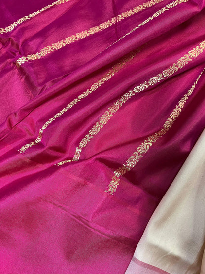 OFF WHITE SILK PURE HANDLOOM BANARASI SAREE