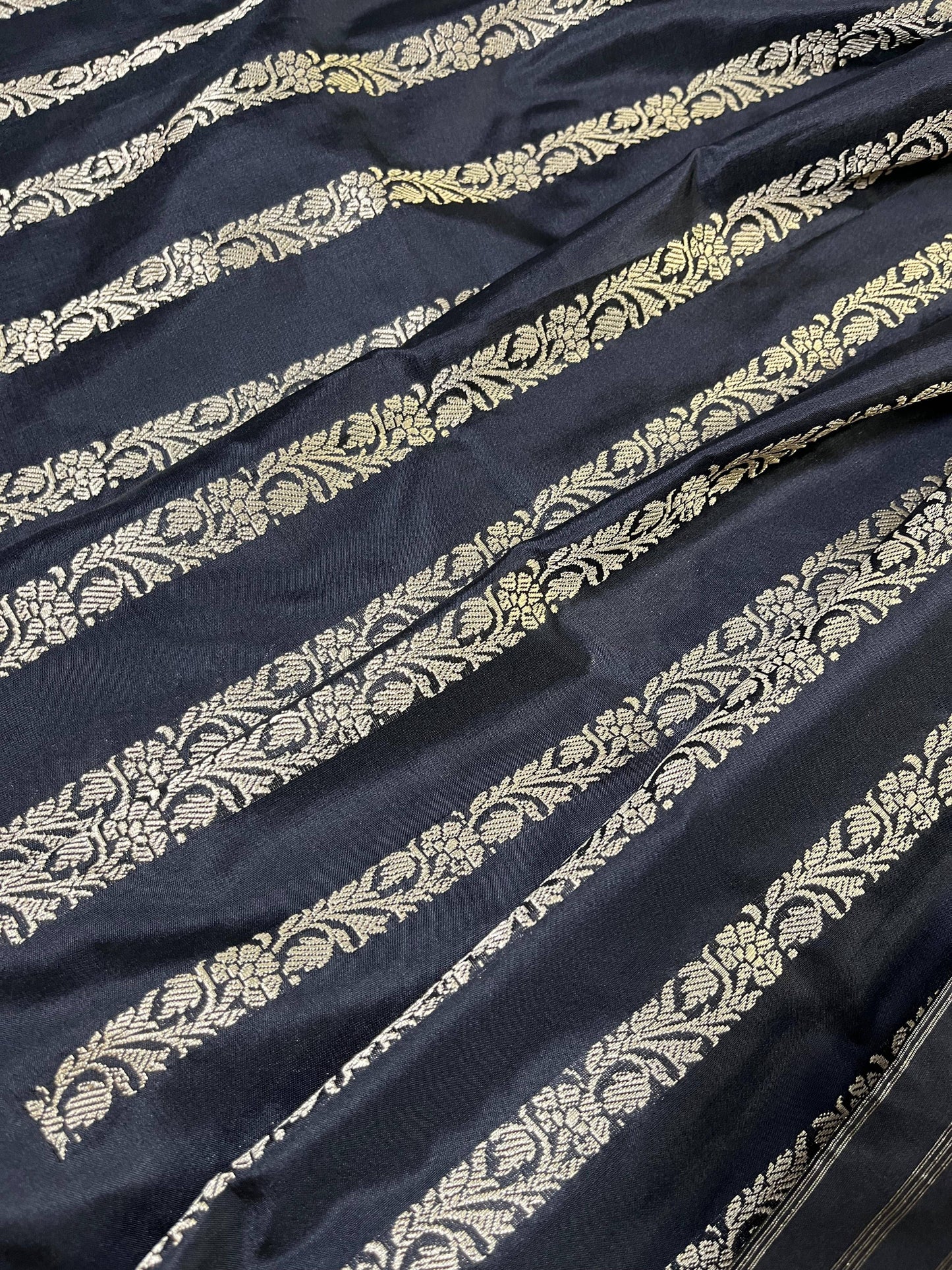BLACK SILK PURE HANDLOOM BANARASI SAREE