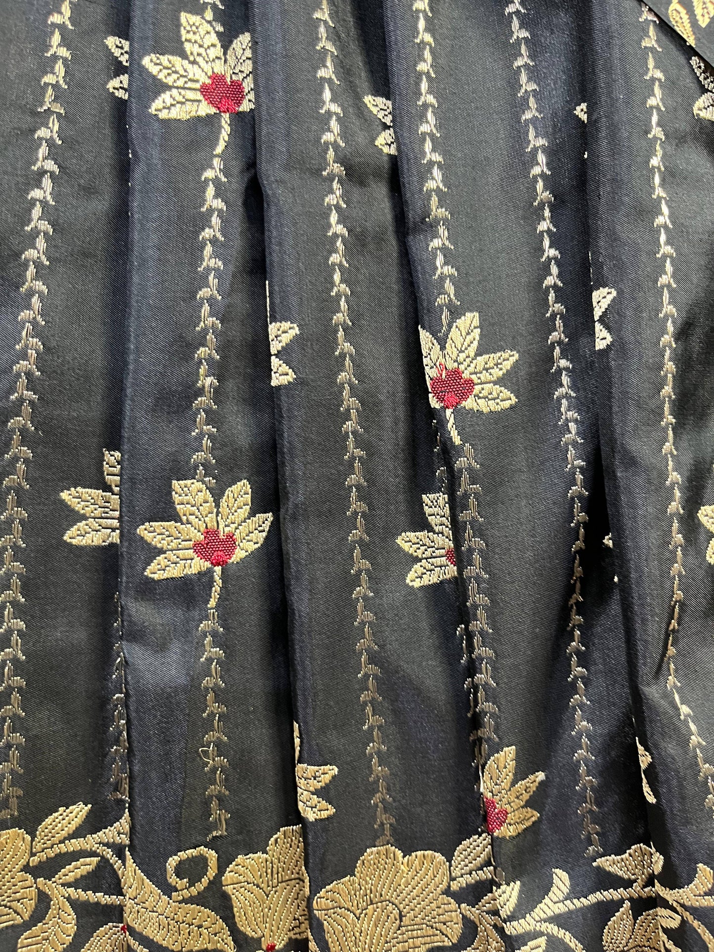 BLACK SILK PURE HANDLOOM BANARASI SAREE