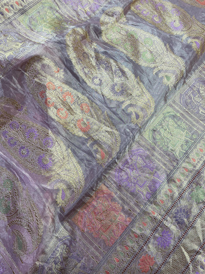 PINK TISSUE SILK PURE HANDLOOM BANARASI SAREE