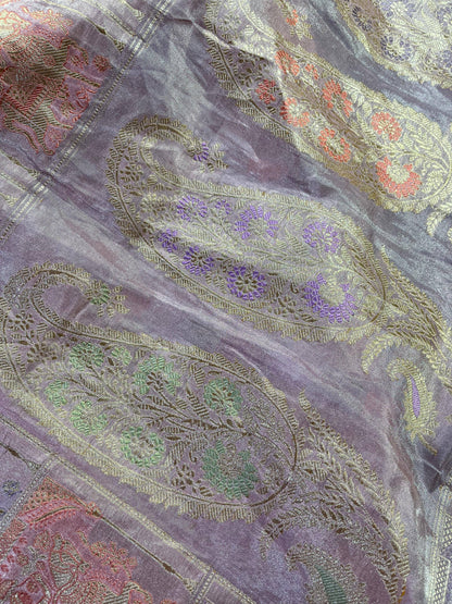 PINK TISSUE SILK PURE HANDLOOM BANARASI SAREE