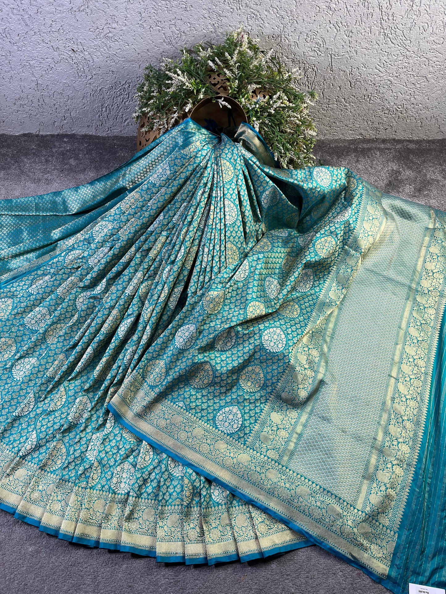 BLUE TISSUE SILK PURE HANDLOOM BANARASI SAREE