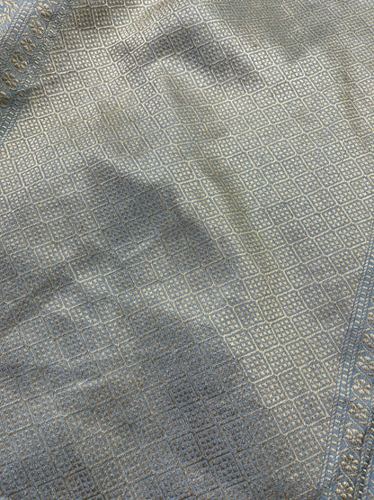 ICE BLUE SILK PURE HANDLOOM BANARASI SAREE