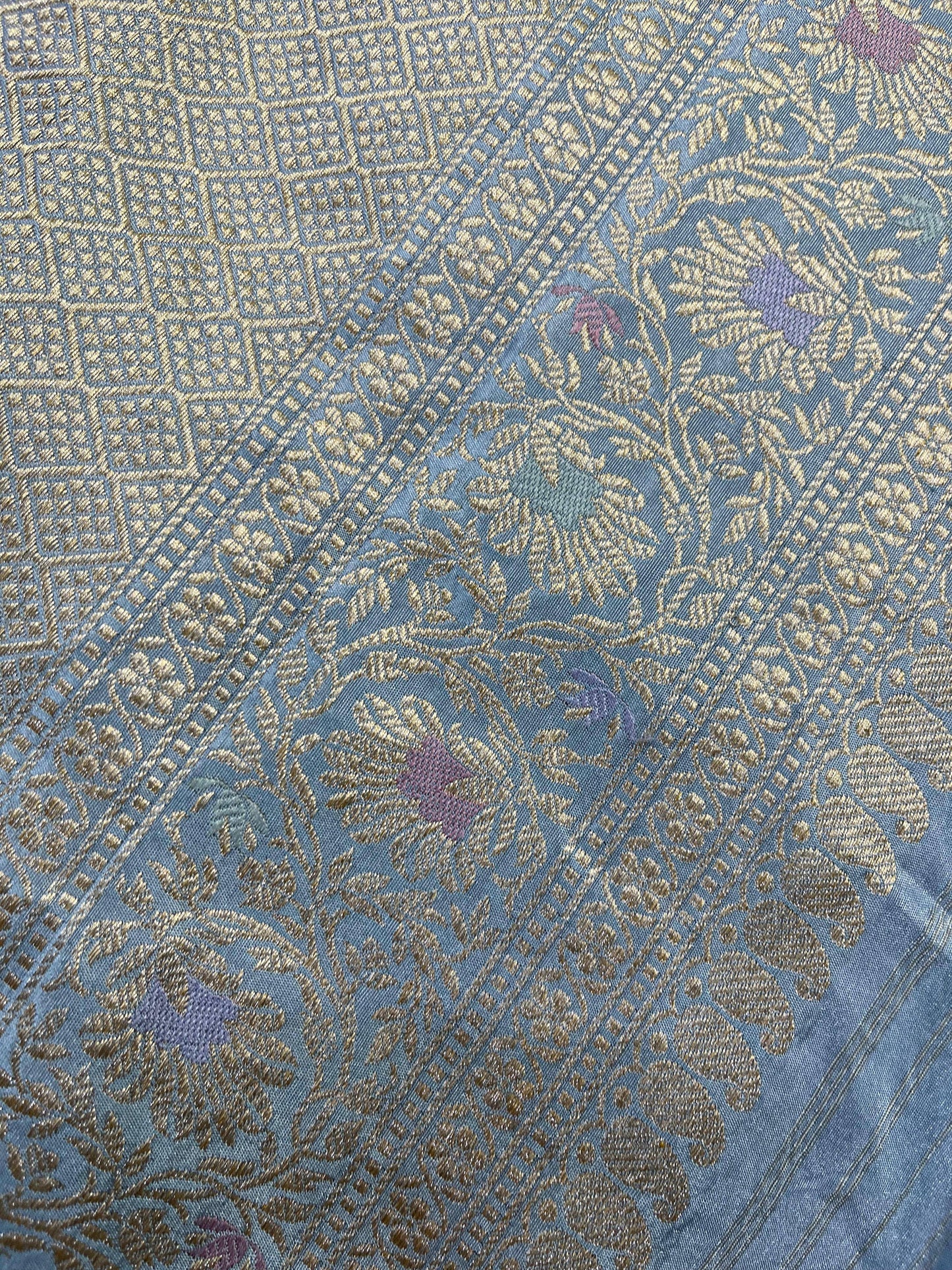 ICE BLUE SILK PURE HANDLOOM BANARASI SAREE