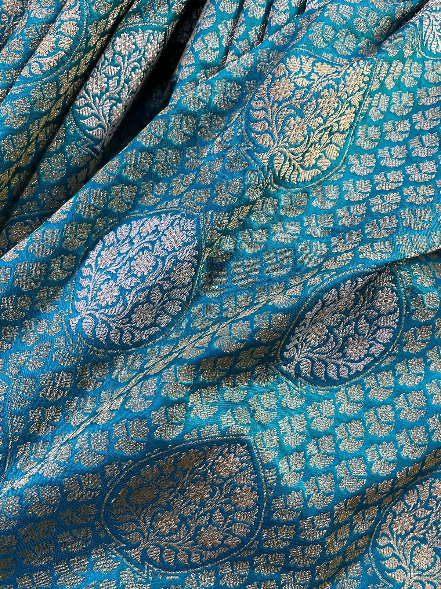 BLUE TISSUE SILK PURE HANDLOOM BANARASI SAREE