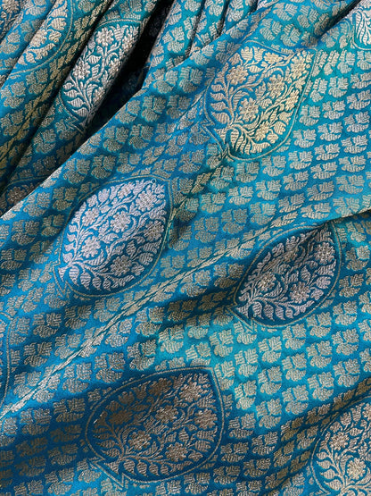 BLUE TISSUE SILK PURE HANDLOOM BANARASI SAREE