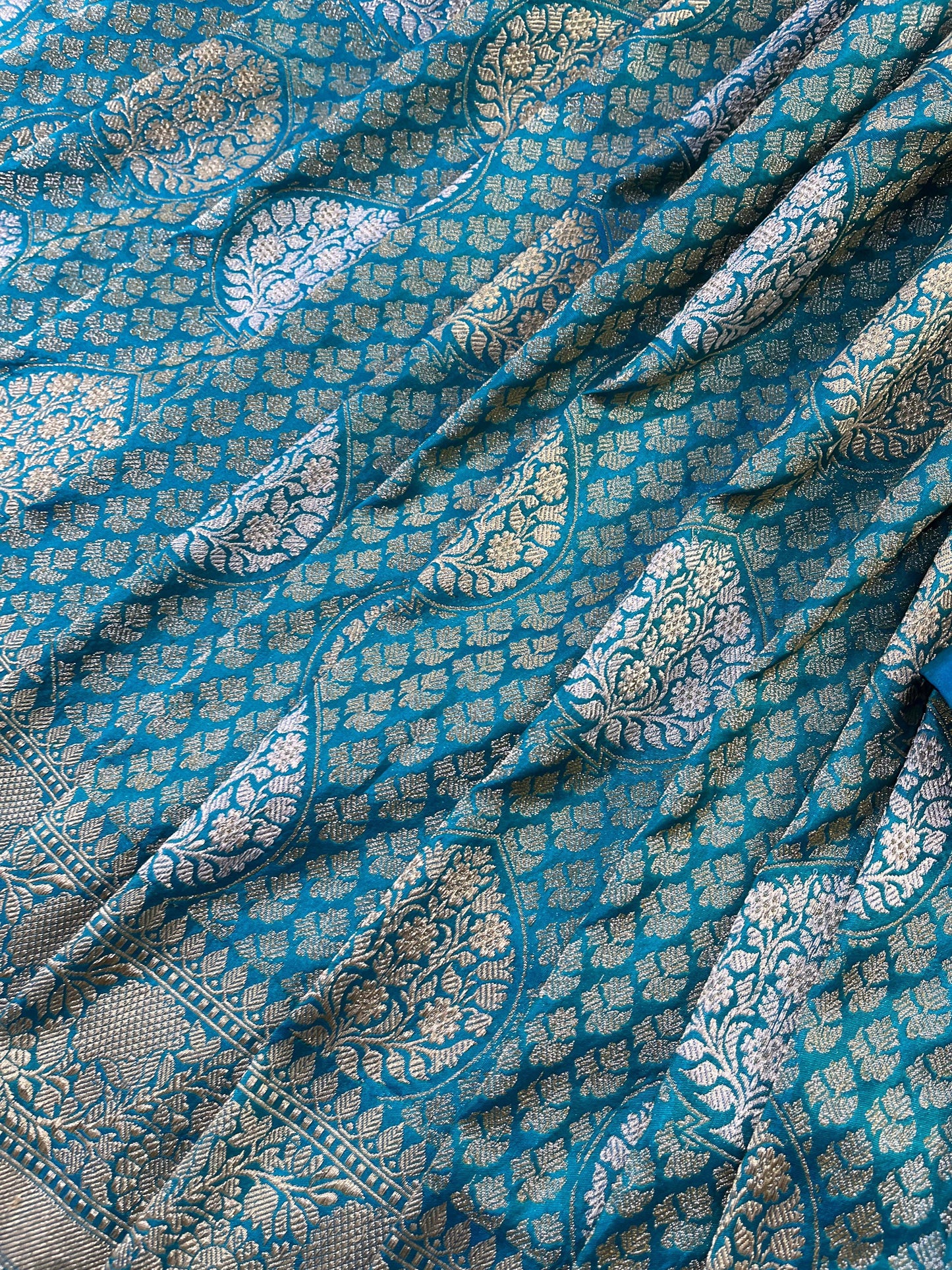 BLUE TISSUE SILK PURE HANDLOOM BANARASI SAREE
