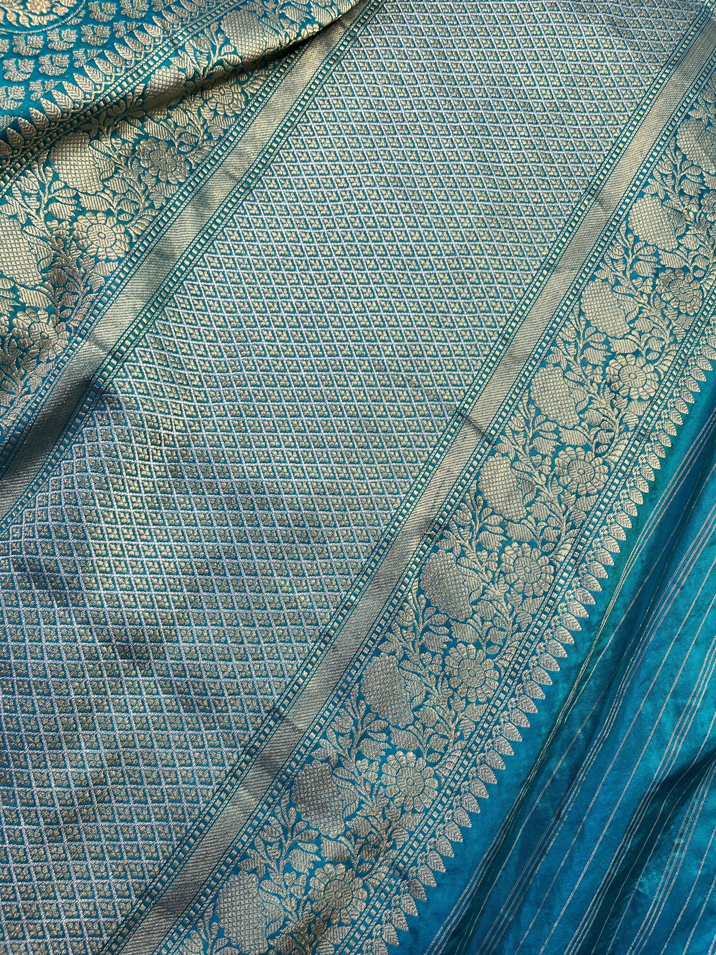 BLUE TISSUE SILK PURE HANDLOOM BANARASI SAREE
